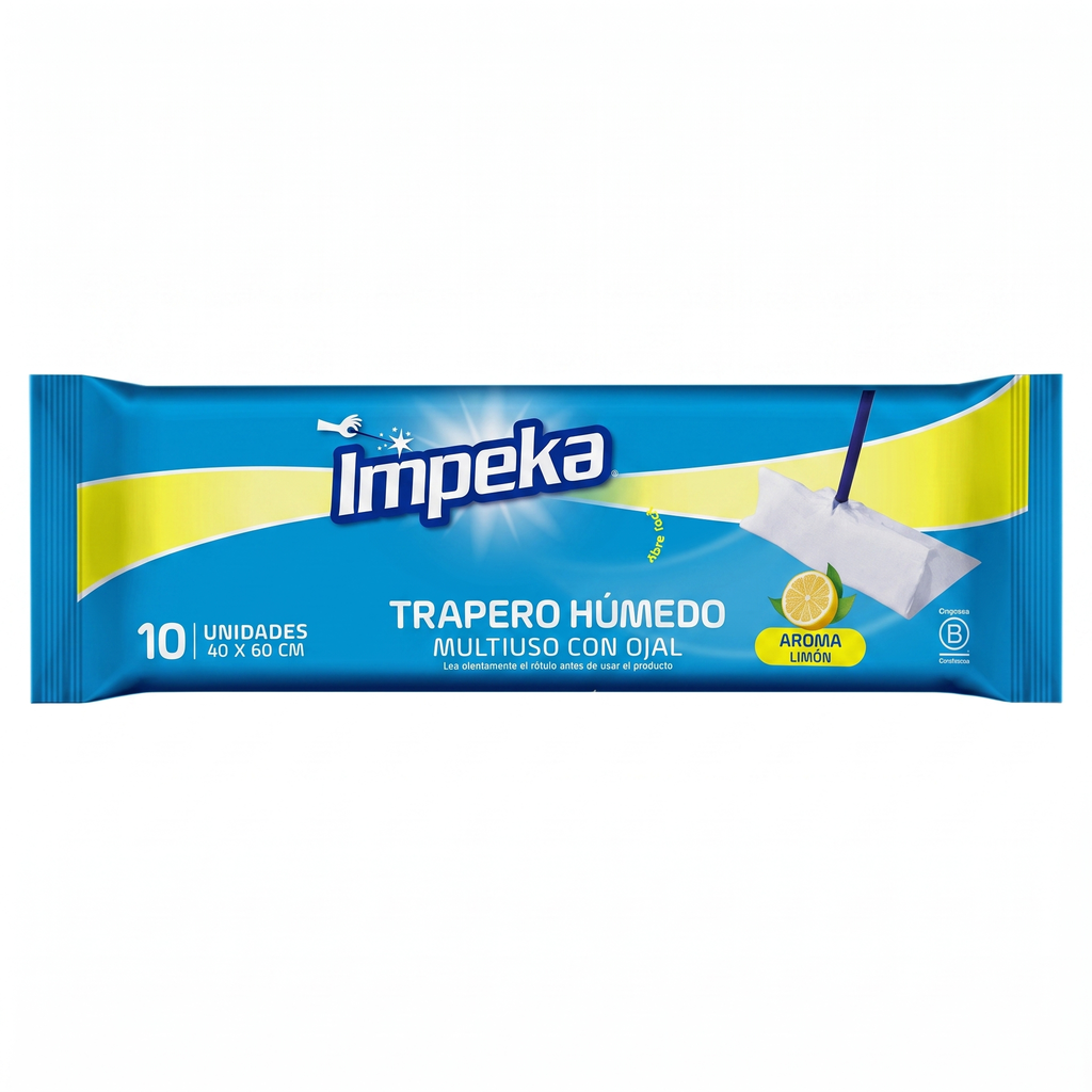 IMPEKƎ — Trapero Húmedo Desechable Multiuso con Ojal