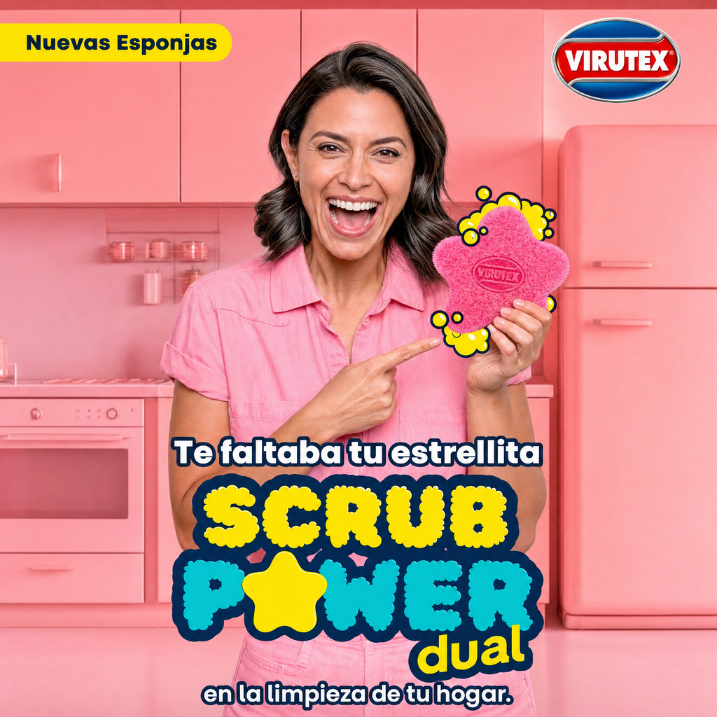 Esponja Scrub Power Dual Virutex · Doble Cara · No Raya