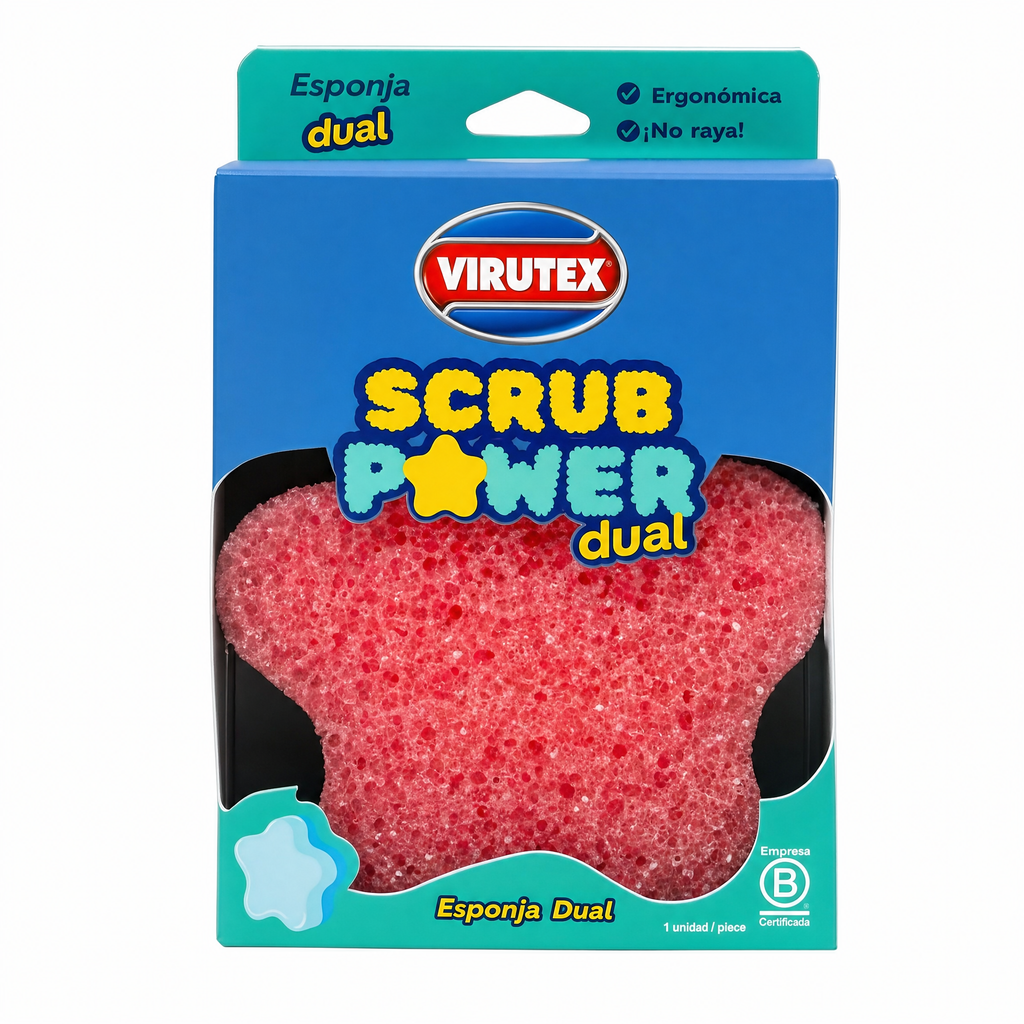 Esponja Scrub Power Dual Virutex · Doble Cara · No Raya